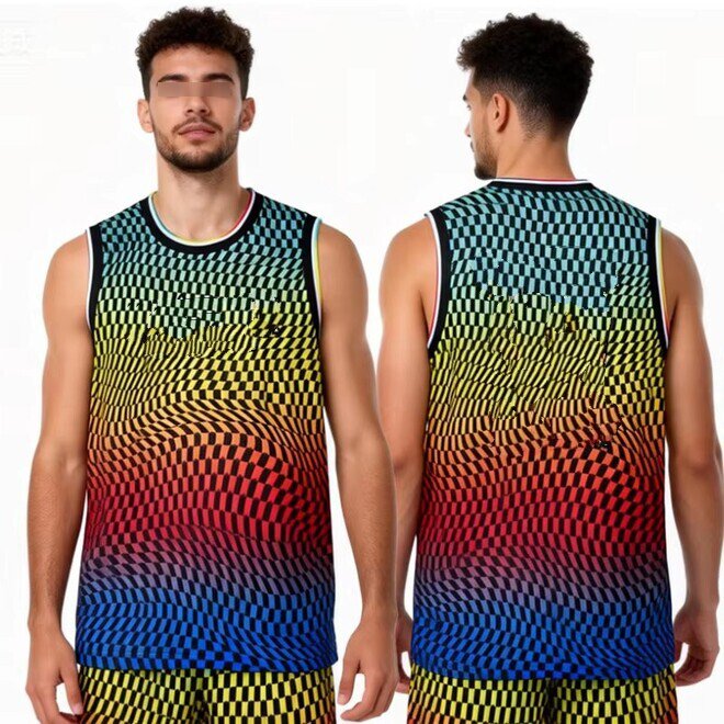 Fashion Retro Colorful Basketball Jersey Sets